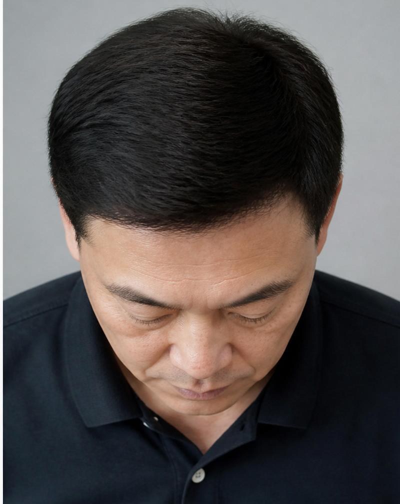 佩戴后 — 张先生 头顶大面积秃顶