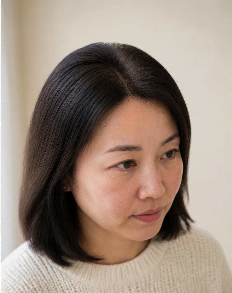 佩戴后 — 李女士 头顶稀疏、分缝变宽
