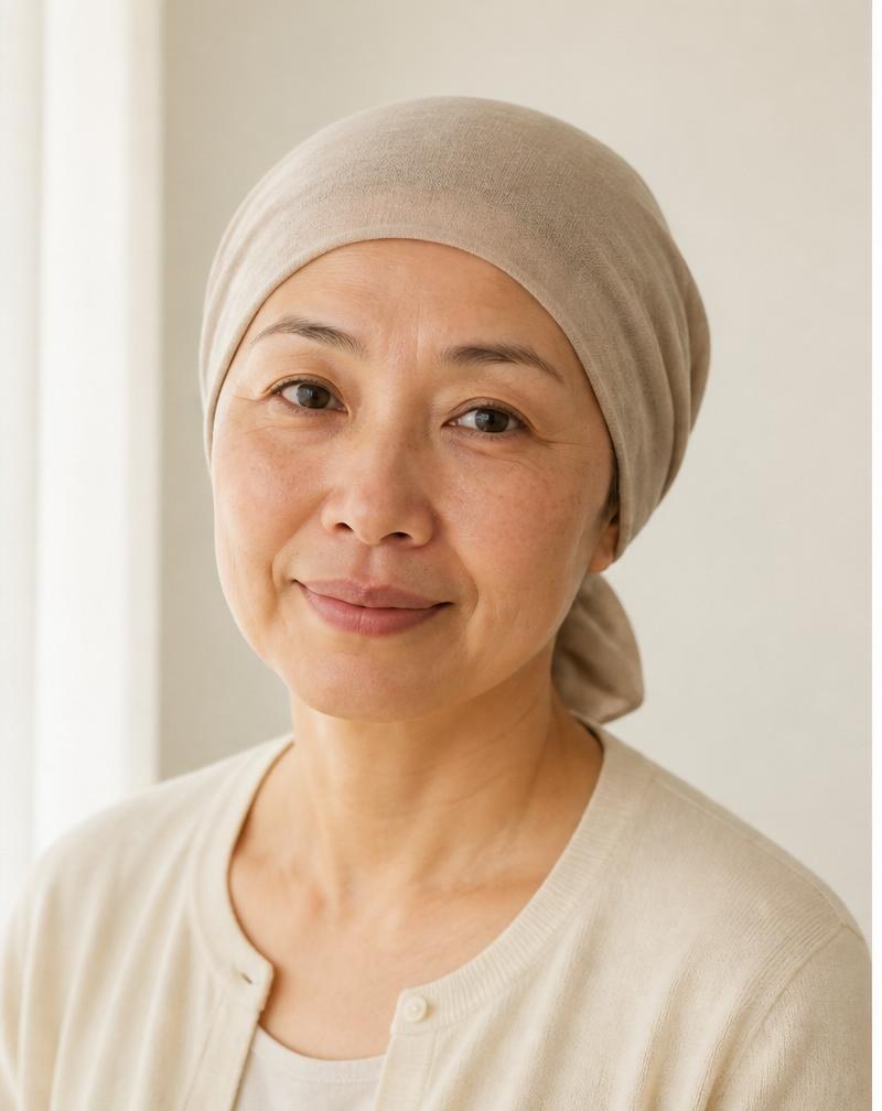 佩戴前 — 吴女士 化疗后脱发