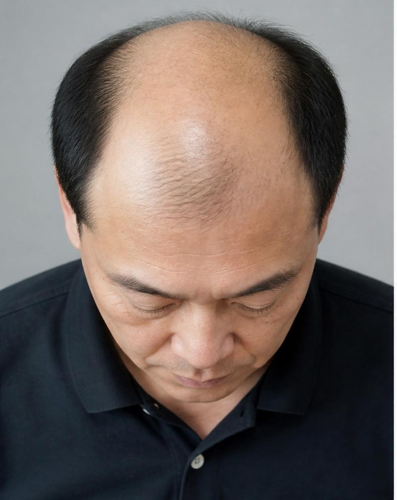 佩戴前 — 张先生 头顶大面积秃顶